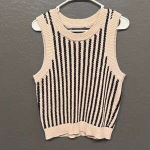 French Connection Tank Sweater Black and Beige S